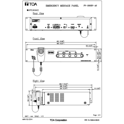 TOA FV-200EV Emergency Message Panel เครื่องประกาศฉุกเฉิน เสียงเตือนภัย