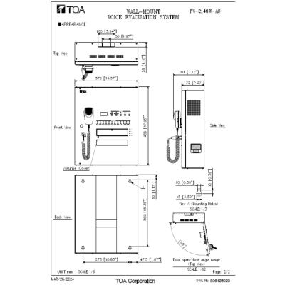 TOA FV-2148W Wall-Mount Voice Evacuation System เครื่องประกาศฉุกเฉินแบบติดผนัง