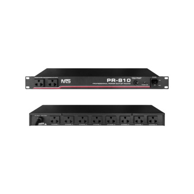 NTS PR-810 - Power breaker ปลั๊กไฟ สำหรับติดแร็ค 3 ขา สำหรับ 10 ช่อง
