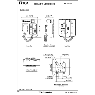 TOA RM-200SF - Fireman's Microphone