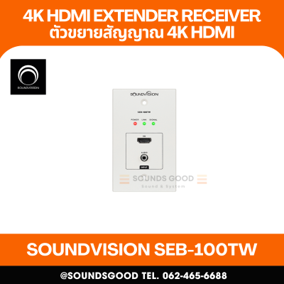 SOUNDVISION SEB-100TW ตัวขยายสัญญาณ 4K HDMI แบบติดผนัง สีขาว