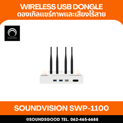 SOUNDVISION SWP-1100 อุปกรณ์นำเสนอภาพ HDMI แบบไร้สาย 4K แชร์หน้าจอสูงสุด 4 จอ
