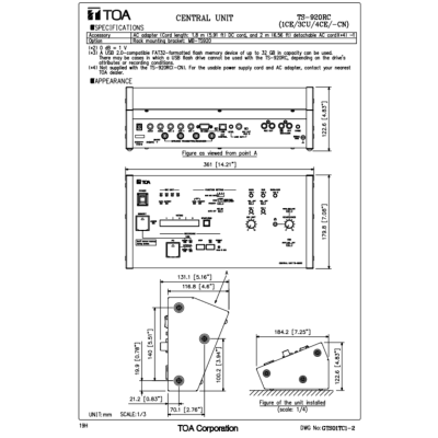 TOA TS-920RC Central Unit เครื่องควบคุมชุดไมค์ประชุม