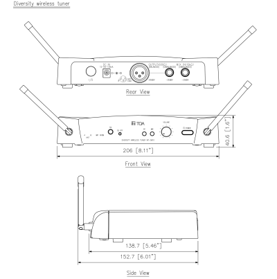 TOA WS-5225 เซตไมค์ลอย เซตไมโครโฟนไร้สาย UHF Wireless Microphone Set (Handheld)