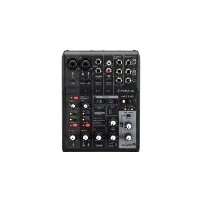 YAMAHA AG06MK2 - 6-channel Live Streaming mixer with High resolution (24-bit, 192 kHz), USB-C (Black/While)
