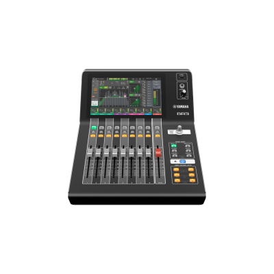 YAMAHA DM3  - 8 + 1 fader configuration, 9-inch multi-touch screen, 16 mono + 1 stereo + 2 FX return, Dante: 16 inputs, and 16 outputs, USB: 18 inputs, and 18 outputs