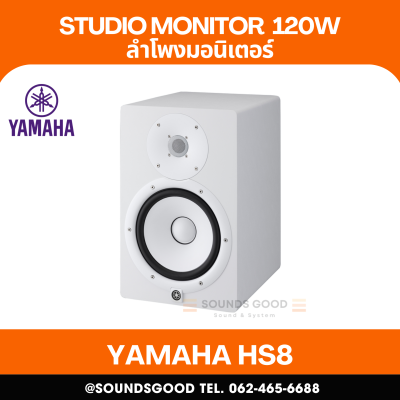 YAMAHA HS8 - 2-way bass-reflex bi-amplified studio monitor with 8" cone woofer and 1" dome tweeter.
