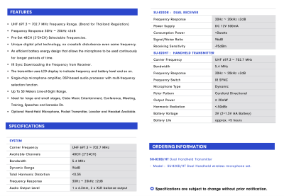 SU-820D/HT - Spec