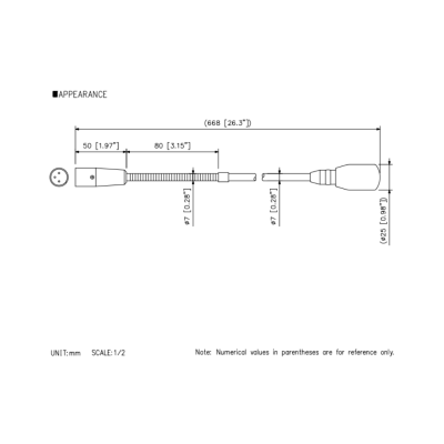 TOA TS-D1000-M2 ก้านไมค์ประชุม สำหรับ TS-D1000 แบบ condenser ความยาว 66.8 มม.