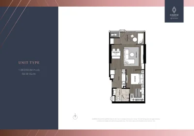 Siamese Floor Plan 1 bedroom plus