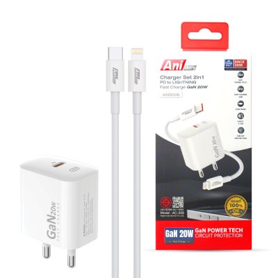 ชุดชาร์จเร็ว Type-C fast charger PD20W + Cable Type-C to Lightning fast charger 3A/20W (TPE)