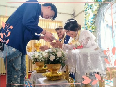 งานแต่งธีมสีฟ้าขาว 