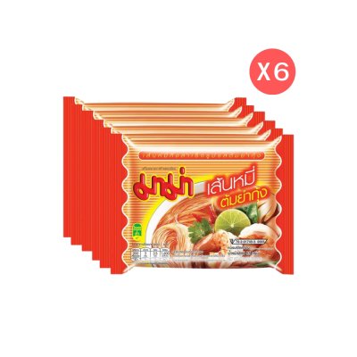 มาม่า เส้นหมี่กึ่งสำเร็จรูป รสต้มยำกุ้ง (55g x แพ็ค 6 ซอง)