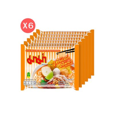 มาม่า ก๋วยเตี๋ยวเส้นเล็กกึ่งสำเร็จรูป รสต้มยำ (55g x แพ็ค 6 ซอง)