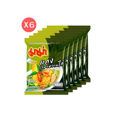 มาม่า บะหมี่กึ่งสำเร็จรูป รสแกงเขียวหวานไก่ (55g x แพ็ค 6 ซอง)