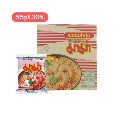 มาม่า บะหมี่กึ่งสำเร็จรูป รสต้มยำกุ้ง (55g x กล่อง 30 ซอง)