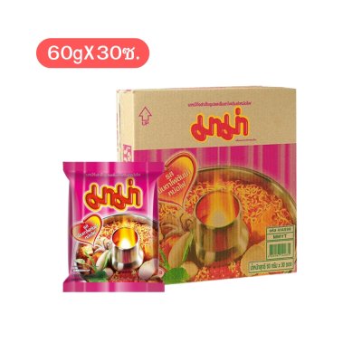มา่มา บะหมี่กึ่งสำเร็จรูป รสเย็นตาโฟต้มยำหม้อไฟ (60g x กล่อง 30 ซอง)