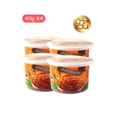 ป้าแว่น น้ำพริกกุ้งกรอบ 40g (x4 กระปุก)