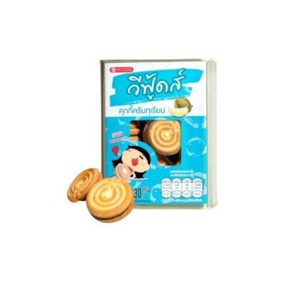 วีฟู้ดส์ ขนมปังปี๊บจิ๋ว คุกกี้ครีมทุเรียน 430g