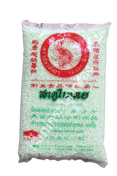 สาคูเขียวใบเตยปลามังกร480g-ถุง