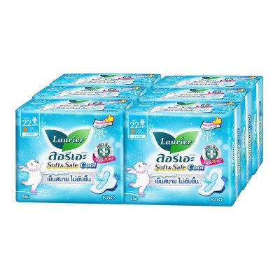 LAURIER  Soft & Safe Slim Cool [22cm x 4pcs]