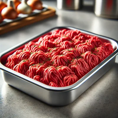 fresh_ground_beef_placed_in_a_stainless_steel