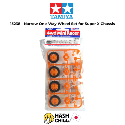 TAMIYA 15238 - 4WD MiniRacer Accessory - Narrow One-Way Wheel Set for Super X Chassis
