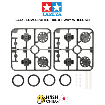 TAMIYA 15443 - LOW-PROFILE TIRE & 1-WAY WHEEL SET