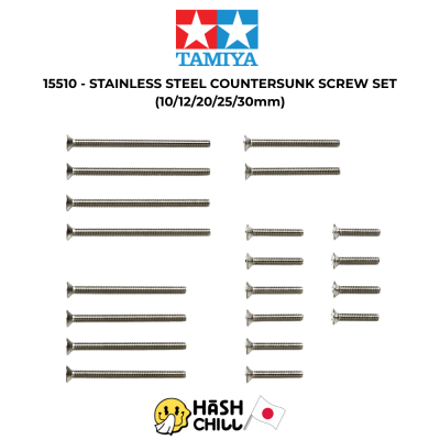 TAMIYA 15510 - STAINLESS STEEL COUNTERSUNK SCREW SET (10/12/20/25/30mm)