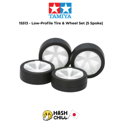 TAMIYA 15513 - Low-Profile Tire & Wheel Set (5 Spoke)