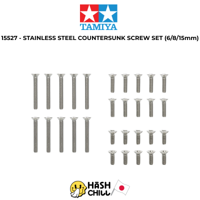 TAMIYA 15527 - STAINLESS STEEL COUNTERSUNK SCREW SET (6/8/15mm)