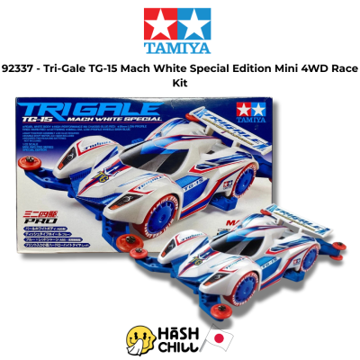 TAMIYA 92337 - Model Mini 4WD Racing Car PRO 1/32 TRIGALE TG15 Mach White Spec MA