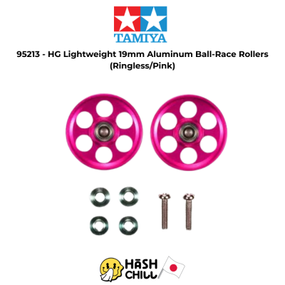 TAMIYA 95213 - HG Lightweight 19mm Aluminum Ball-Race Rollers (Ringless/Pink)