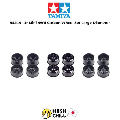 TAMIYA 95244 - Jr Mini 4Wd Carbon Wheel Set Large Diameter