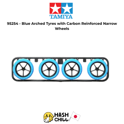 TAMIYA 95254 - Blue Arched Tyres with Carbon Reinforced Narrow Wheels