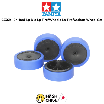TAMIYA 95369 - Jr Hard Lg Dia Lp Tire/Wheels Lp Tire/Carbon Wheel Set
