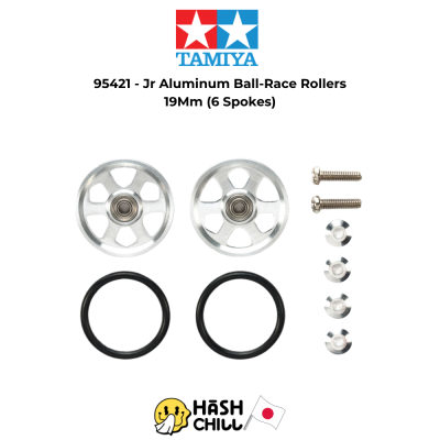 TAMIYA 95421 - Jr Aluminum Ball-Race Rollers 19Mm (6 Spokes)