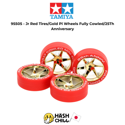 TAMIYA 95505 - Jr Red Tires/Gold Pl Wheels Fully Cowled/25Th Anniversary
