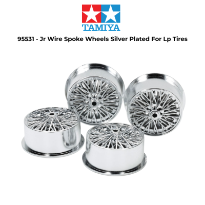 TAMIYA 95531 - Jr Wire Spoke Wheels Silver Plated For Lp Tires