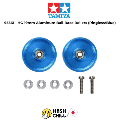 TAMIYA 95561 - HG 19mm Aluminum Ball-Race Rollers (Ringless/Blue)
