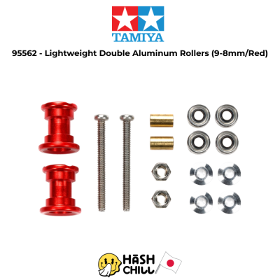 TAMIYA 95562 - Lightweight Double Aluminum Rollers (9-8mm/Red)