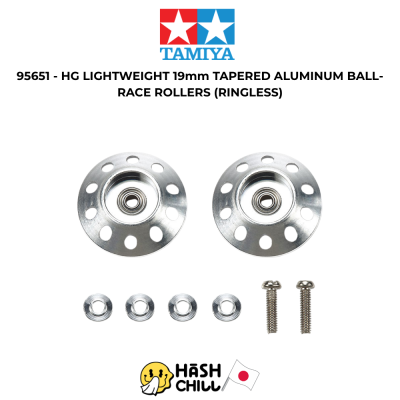TAMIYA 95651 - HG LIGHTWEIGHT 19mm TAPERED ALUMINUM BALL-RACE ROLLERS (RINGLESS)