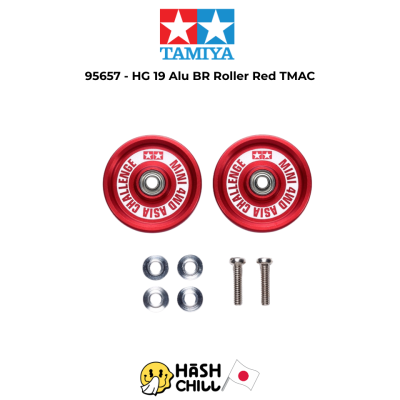 TAMIYA 95657 - Tamiya Asia Challenge 2024 19mm Aluminum Ball-Race Rollers (Ringless/Red)