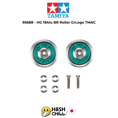 TAMIYA 95688 - HG Alum Ball-Race Rollers 19mm Ringless/Green Asia Challenge