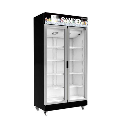 ตู้แช่เย็นมินิมาร์ท 2 ประตู SANDEN รุ่น SPN-1005P ขนาด 25.5Q สีดำพรีเมี่ยม