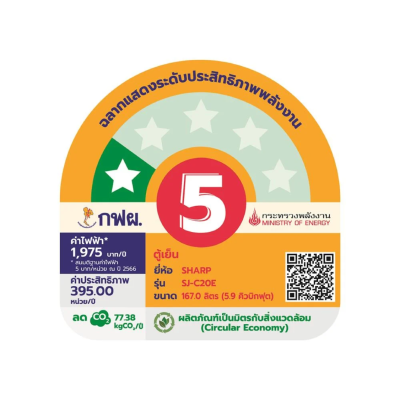 ตู้เย็น 2 ประตู Sharp รุ่น SJ-C20E ความจุ 5.9 คิว มีสองสี ตู้เย็น 2 ประตู Sharp รุ่น SJ-C20E ความจุ 5.9 คิว มีสองสี