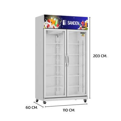 ตู้แช่เย็น 2 ประตู Sanden รุ่น YPC-1100 / YPC-1100/WH ขนาด 27.2Q สีขาว