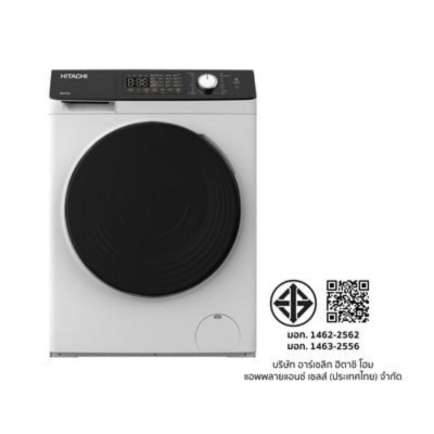 เครื่องซักผ้าฝาหน้าอินเวอร์เตอร์ Hitachi BD-904HVOW ขนาด 9 kg.