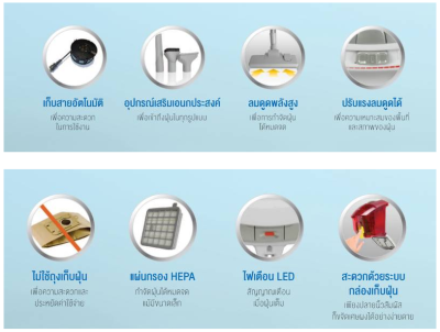 เครื่องดูดฝุ่น Sharp รุ่น EC-NS16-R / EC-NS16-V ขนาด 1,600 W