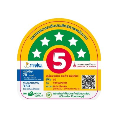 รุ่นใหม่! เครื่องซักผ้าหยอดเหรียญ LG Inverter รุ่น T2516VBTM ขนาด 16 KG สีเทา